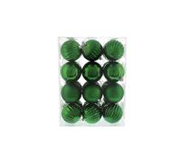 Festive Productions Christmas Tree Baubles - 24 x 7 cm Mixed Finish in Rich Green - Large Shiny, Matt & Pumpkin Hanging Ornaments - Shatterproof Christmas Tree Decorations for Medium & Large Trees
