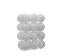 Festive Productions Christmas Tree Baubles - 24 x 7 cm Mixed Finish in White - Large Shiny, Matt & Pumpkin Hanging Ornaments - Shatterproof Christmas Tree Decorations for Medium & Large Trees