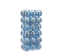 Festive Productions Christmas Tree Baubles - 36 x 6 cm Mixed Finish in Ice Blue - Shiny, Matt & Pumpkin Hanging Ornaments - Shatterproof Christmas Tree Decorations for Medium & Large Trees