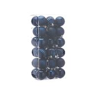 Festive Productions Christmas Tree Baubles - 36 x 6 cm Mixed Finish in Navy Blue - Shiny, Matt & Pumpkin Hanging Ornaments - Shatterproof Christmas Tree Decorations for Medium & Large Trees