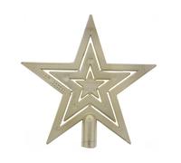 Festive Productions Christmas Tree Topper - 20 cm Champagne Gold Star - Classic Five-Point Tree Top Decoration - Shatterproof Christmas Tree Ornament