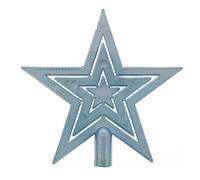 Festive Productions Christmas Tree Topper - 20 cm Ice Blue Star - Five-Point Tree Top Decoration - Shatterproof Christmas Tree Ornament