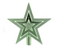 Festive Productions Christmas Tree Topper - 20 cm Sage Green Star - Five-Point Tree Top Decoration - Shatterproof Christmas Tree Ornament