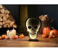 Festive Productions Halloween Infinity Effect 3D Skull Skeleton LED Light - 40cm - Halloween Decoration Skeleton Themed Décor Prop Scary - Perfect for Halloween Parties, Home, Living Room