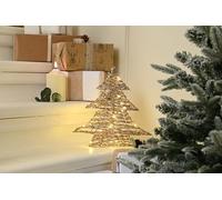Festive Productions Light-Up LED Champagne Gold Tree - 30cm - Battery Operated - Perfect Christmas Decoration - Festive Christmas Lights - Light Up Christmas Decoration