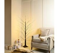 Festive Productions Light Up Micro Dot Black Christmas Tree with 900 Warm White LED Lights - 150cm - Beautiful and Stylish Christmas Decoration, Perfect for Home, Living Rooms, Kitchen