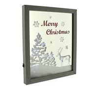 Festive Productions Lit Reindeer Picture, Plastic, White,