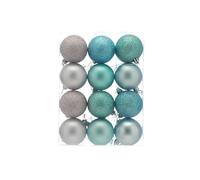 Festive Productions Pack of 24 Pastel Colour Shatterproof Christmas Baubles Decorations Pink Blue Green Glitter Matt Xmas Tree Festive Décor 6cm