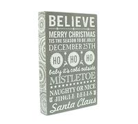Festive Productions Plaque with Glitter, Grey