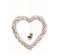 Festive Productions Premier Decorations Willow Heart Wreath Hanging Decoration 22 Centimeter (White)