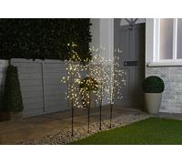 Festive Productions Set of 4 x 100cm Lit Twig Pathfinders - 384 Warm White LEDs - Indoor Outdoor Garden Christmas Lighting
