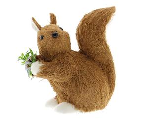 Festive Productions Sitting Squirrel with Pinecone Decoration - Brown - 25cm - Autumn Decoration Squirrel Themed Décor Prop - Autumnal - Perfect for Home, Kitchen, Living Room, Tabletop