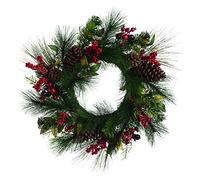 FESTIVE PRODUCTIONS Wreath with Red Berries and Cones, Multi-Colour