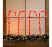 Festive Red And White Outdoor Candy Cane Christmas Stake Light 4 Pack