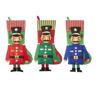 Festive Red, Green, Blue Long Leg Nutcracker Stocking - 54cm Assorted Colors (1 Pc.) - Premium Material - Perfect For Holiday Decoration & Gifts