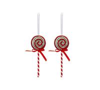 Festive Red, White & Green Mini Candy Cane Lollipops - (Pack of 2) - Unique Design - Perfect Christmas Decoration for a Delightful Holiday Season