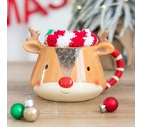 Festive Reindeer Mug And Fluffy Sock Set