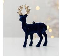 Festive Reindeer Sculpture for Home and Garden Lifelike Elk for Christmas Decoration (Blue)