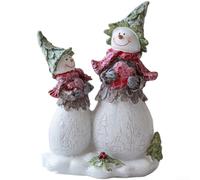 Festive Resin Snowman Tabletop Decor with Rustic Style for Holiday Scene Setting Suitable for Home and Dining Table Decoration (C)