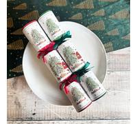 Festive Santa Christmas Crackers - Red & Green Holiday Table Decoration, Party Favors, Seasonal Festive Table Decor, Set of 6