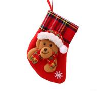 Festive Santa Christmas Stocking Bag, Reusable Decoration for Holiday Treats and Goodies, Great Home Decor Item (L)