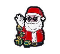 Festive Santa Enameled Brooch Corsage Pin Christmas Jewelry For Holiday Decorations And Accessories
