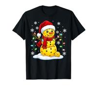 Festive Santa Hat Snowman Pickleball Christmas Value Graphic T-Shirt