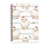 Festive Santa Hat Wearing Sheep 2026 Planner A5 To Do List Notebook Diary Book Mens Diary 2026 2026-2027 Planner for Student Week To View Monthly Year with Dotted Line Note Page Slim
