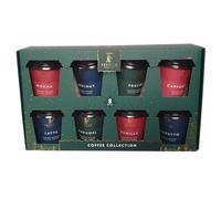 Festive Selection Coffee Collection 8 Pack Flavoured Instant Coffee Cups Mocha Hazelnut Praline Cappuccino Latte Caramel Vanilla Amaretto Variety Set