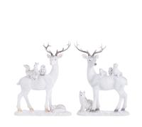 Festive Set Of 2 Enchanted Reindeer With Animals