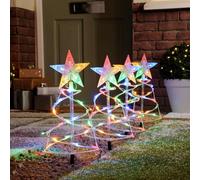 Festive Set Of 4 Spiral Pathfinder Trees Multicoloured