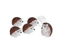 Festive Set of 5 LED Light Up Acrylic Hedgehogs each 11cm Tall Outdoor & Indoor use 1.5m Cable Length on Auto Timer
