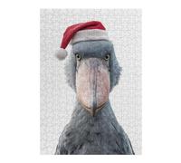 Festive Shoebill Stork with Santa Hat Distinctive Jigsaw Puzzle for Adults, 300 PCS
