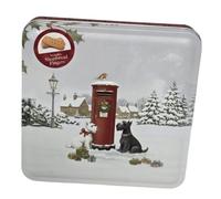 Festive Shortbread Fingers Gift Tin - Assorted Designs Featuring Highland - Holiday Cookie Tin - Traditional Scottish Shortbread Biscuit Assortment (pack of 1 (dog))