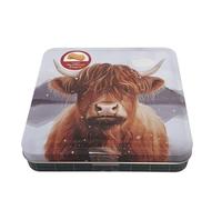 Festive Shortbread Fingers Gift Tin - Assorted Designs Featuring Highland - Holiday Cookie Tin - Traditional Scottish Shortbread Biscuit Assortment (pack of 1)