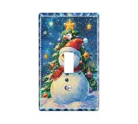 Festive Snowman Light Switch Cover Plates/Outlet Covers, Cheerful Winter Decor for Holiday Accents, Plastic Wall Plates, Standard Size Single Toggle