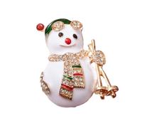 Festive Snowman Pin Alloy Christmas Tree Decoration with Diamonds Rhinestones Holiday for Adults Lovely Snowman Pin, Einheitsgröße, As described