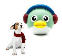 Festive Squeaky Dog Toys - Interactive LATEX Chew Toys for Boredom - Standing Rolling Pet Reindeer, Penguin, Snowman Puppy Teething Toys (Penguin)