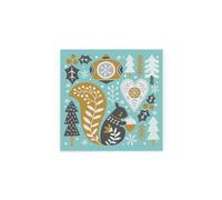 Festive Squirrel Hot Pot Stand Trivet - Christmas Woodland Animals Glassware Gift/Xmas Present - Small Square Kitchen Chopping/Cutting Board Worktop Protector with Non-Slip Feet 20cm x 20cm (8" x 8")