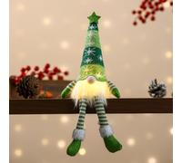 Festive Table Decor Gnome Light 21cm Green Soft(With legs (green))