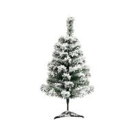 Festive Tabletop Flocked Artificial Christmas Tree with Sturdy Tripod Base Realistic Foliage Suitable for Mantel Desk Office Home Decor, 60 Cm, style to 2