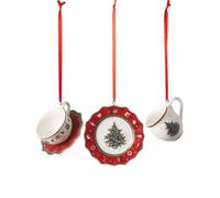 Festive Tableware Ornaments - Villeroy & Boch Set of 3 Red Porcelain Decorations