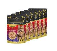 Festive Terrine Cat Food - Turkey, Chicken & Cranberry - Made With 100% Natural Ingredients And Festively Flavoured - Pack Of 6