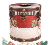 Festive Tissue Box Holder - Cylindrical Portable Festive Home Decoration Holder | For Festive Occasions with Family in the Living Room, for Home, at the Table, in the Dining Room and in the Kitchen on
