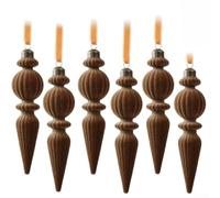 Festive Tree Hanging Decor 6Pcs Red Velvet Icicle Shape(Coffee Color) | Soft velvet coating, elegant red finish, icicle shape design, set of 6 pieces, easy tree hanging