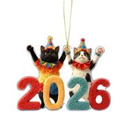 Festive Tree Ornament, Hanging Cute Cat Pendant, 6cm Holiday Charm for Christmas, Soft Small Kitten Figurine, Seasonal Decor with Versatile Display, Living Room Bedroom Shelf for Window Table