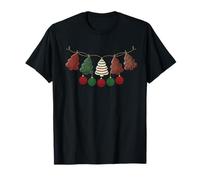 Festive Tree Ribbon Garland Celestial Holiday Design T-Shirt