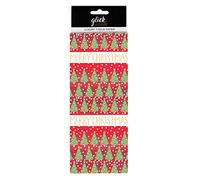 Festive Trees 'Merry Christmas' Printed Patterned Tissue Wrapping Paper by Glick 4 sheets 50 x 75cm