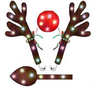 Festive Vehicle Decor for VW T-Roc 2023-2025 - LED Reindeer Antlers, Nose and Tail Kit for Christmas Styling on Cars, Trucks & SUVs