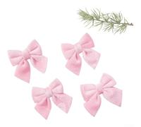 Festive Velvet Bows for Xmas Tree Decoration 19cm Large Size(H) | 4-piece set, red green white pink, soft velvet texture, 19cm large size, tree mantel decor